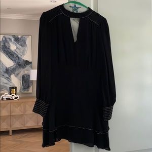 Parker long sleeve dress w/ beaded detail